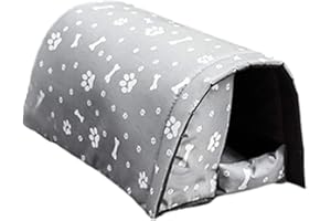GUSENGO Caseta para gato exterior – Casa para perro pequeño con lona impermeable, protección ecológica plegable para gatos, conejos, perros, pequeños, estanca, espesa y cortavientos
