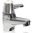 Deva Sequential Basin Mixer Tap Chrome-Anti Scald Easy Use Single Lever Hot & Cold Thermostatic Flow Control TMV3-Healthcare Commercial Bathroom Sink Faucet Silver SOL003 – 5 Year Warranty
