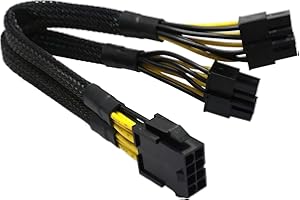 COMeap Divisor de CPU de 8 pines, ATX CPU de 8 pines hembra a CPU dual de 8 pines (4+4) macho, fuente de alimentación EPS convertidor adaptador de extensión para placa base de 24 cm