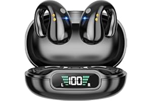 WERPOWER Bluetooth Kopfhörer Clip On Ohrhörer Open Ear Kopfhörer kabellos for Android iPhone Bluetooth Luftleitung Knochenschall Sportkopfhörer wasserdicht Gym Kopfhörer Bluetooth mit Mic für Sport Laufen