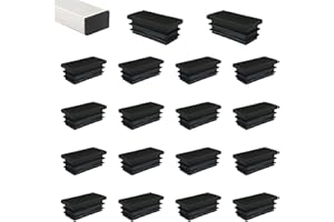 HJYZY Tapón de plástico rectangular para tubo de 40 mm x 20 mm, color negro, tapa de extremo de poste, deslizante, para mesa, silla, estante, enchufe, acabado de inserción, 30 unidades