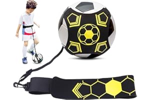 AONAT Football Kick Trainer, Skills Equipment for Kids, Adjustable Soccer Training Waist Belt, Training Equipment Fits for Size 3 4 5 Footballs (Random Style)