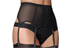 Najiny Cinturón De Liguero Malla Mujer Cintura Alta Conjunto Liguero para Medias Y Lencería Sexy con Tirantes Clips De Metal