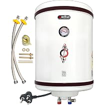 Buy ACTIVA Storage 50 LTR. 5 Stars (.8mm TANK) 2 KVA Geyser with Special  Anti Rust Coating Metal Body, HD ISI Element Hotline/Crystal Ivory with  Free Installation Kit and adjustable outer thermostat
