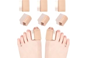 Eurtes 6 Stück Hallux Valgus Korrektur Zehenspreizer mit Gel Kissen für Hammerzehen und Bunion Big Toe Alignment, Silikon Zehentrenner Zehen Schlauchbandagen Schmerzlinderung