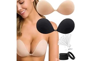 NovaLift 2 Pack Invisible Sticky Adhesive Bra Tape Strapless Reusable Push Up Backless Tape,Hair Bands,Chest Spherical concealments, Seamless Stick On Bra
