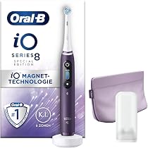 Oral-B IO Series 8 Plus Elektrische Zahnbürste – Mit 6 Putzmodi, Reiseetui & 3 Aufsteckbürsten, Violet Ametrine