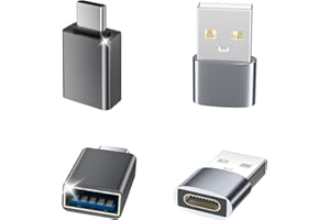 Dciopoxc USB C Adapter 4 Stück, USB auf Typ C 3.2 Adapter (2 Pack) & Typ C auf A Stecker (2 Pack), USB Adapter Kompatibel mit iPhone 17 Galaxy Laptop MacBook Pro Airpods iPad PC Hub usw