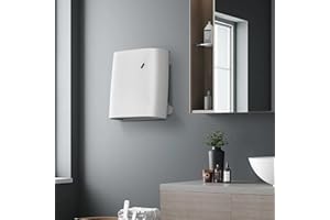 SAIF Electric Downflow Fan Heater Wall Mounted IP22 with Pull Cord Operation Splash Proof Function 2 Heat Settings Ideal for Bathrooms Kitchen Laundry areas 2000W White (Energy Class A+)