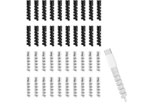 Reccisokz 40 Piezas Protector De Cable De Teléfono Celular,Silicona Flexible,Traje Protector De Cable De Mouse para Todas Las Líneas De Datos De Teléfonos Celulares