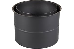 ‎RAIK Raik Rauchrohr Doppelwandfutter Ofenrohr 150 mm Schwarz aus Stahl temperaturbeständig bis 600 °C für sichere Verbindung zwischen Kamin und Schornstein