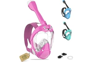 WENISUOW Schnorchelmaske Kinder Vollmaske – CO₂ sichere Tauchmaske ab 6 Jahren mit Anti-Beschlag, Anti-Leck, 180° Sichtfeld – Schnorchel Vollgesichtsmaske inkl. Silikon & Tragetasche