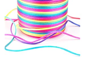 Angel Malone ® Approx 10m Bundle of 1mm Quality Rattail Satin Cord - GR8 4 KUMIHIMO - 17 Colours Jewellery Making Findings - UK SELLER (Rainbow)