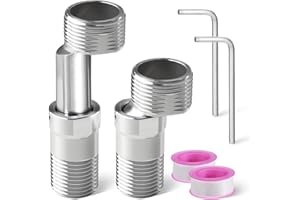 SYHDFXKNP 2 Piezas Excentricas Grifo Ajustable Excéntricas Grifo Ducha Excéntricas Regulables Adaptador Grifo Ducha 360° Ajustable Pie Curvado Angular Longitud Ajustable para Cocina Baño