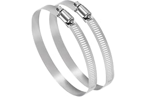 ARIATI 150mm Pack of 2 Adjustable 140-160mm Stainless Steel Pipe Clamp Secure Hose Clip Inline Duct Extractor Fan Cooker Hood