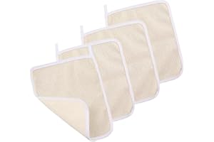 QIQIQIAQIA 4 Pack Exfoliating Face and Body Wash Cloths 2-Sided Bath Towel Exfoliating Scrub Cloth for Women and Man Washcloth with Soft Handle and Fine Mesh(26 x 22cm)