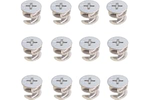 Mebamce 12pcs Furniture Connecter Cam Lock Fittings 14.6mm x 11.5mm Cam Lock Nuts for Cabinet Drawer Dresser Wardrobe Furniture Panel Connecting