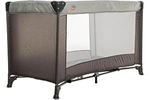 ebebek baby plus Eco Travel Cot | Lightweight, Fast Folding & Compact, with Travel Bag | Quilted Breathabl, Anti allergenic Firm Foam with Toddler Cots 76 x 123 x 64 cm (Grey)