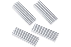 Akuoly 4 Stück Aluminium Kühlkörper PC Kühlrippen Kühler-Set Heatsink mit Thermoklebeband Kühler Fin für Verstärker Transistor Halbleiter,70mmx22mmx6mm,Silber