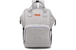 SONARIN Multifunción Mochilas para Pañales, Bolsa de pañales, Organizador de Mochila de Viaje Con Bolsas Con Aislamiento de Botella,Interfaz USB,Impermeable,Gran Capacidad