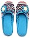 Produktbild Unisex Slip On Hausschuhe Happy Lily Antislip Pantoletten Strick Fleece Schuhe Vintage Boho Stil für Erwachsene, blau