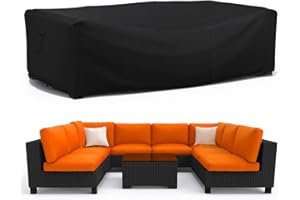 Armorget Garden Furniture Covers 250x210x90 cm, 600D Heavy Duty, Garden Furniture Covers Waterproof , Tear-resistant, Windproof, Anti-UV, Outdoor Table Cover with Air Vent, Buckles, Drawstring