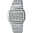 Casio Vintage A1000MA-7DF Silver Digital Dial Silver Stainless Steel Mesh Band D278