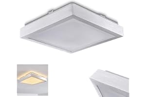 hofstein Plafonnier carré LED pour salle de bain ou bureau - 880 Lumen - 3000 Kelvin - IP 44