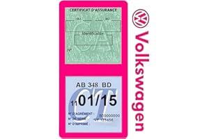 ASSURDHESIFS #Marque Française VD23 | Autocollant dècoration intérieur Pare-Brise | Porte Vignette Assurance Auto Allemande |Transfert Film Vinyle décoratif | Pochette Adhésive avec Logo (Rose)