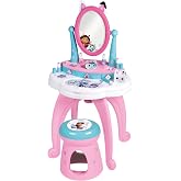 Smoby - Gabby Makyaj Masası 2'si 1 Arada - Tabure + 12 Sahte Aksesuar Dahil - D&ouml;nd&uuml;r&uuml;lebilir Ayna - 3 yaşından itibaren - 760