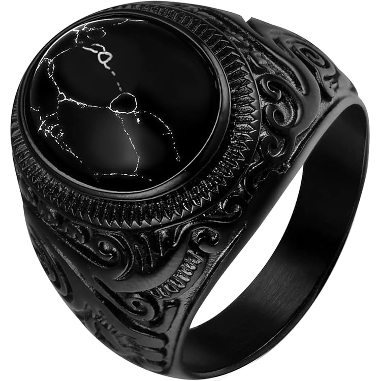 Lot De 3 Bagues Homme Acier Inoxydable Avec Pierre Noire – Design Classique, Bague Anti-stress, Cadeau Idéal