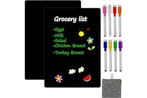 ‎HISREDSUN Hisredsun A4 Kühlschrank Magnetische Kreidetafel Papier, 8 Stifte, 1 Radiergummi, Magnetische Kreidetafel für Haus, Büro, Schule