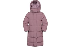 Mountain Warehouse Florence Kids Long Padded Jacket - Lightweight Overcoat, Soft & Warm Puffer Coat with Hood, Childrens Outerwear - Travel & Outdoors
