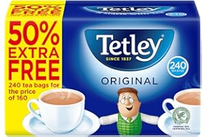 Tetley - Tea Bags 160S Plus 50% Extra Free. 240 Tea Bags