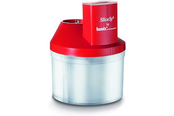 bamix Accessoire SliceSy pour tous les mixeurs plongeants bamix à partir de 180 W, Avec 5 lames, mélangeur à main polyvalent pour couper, moudre et hacher, Rouge