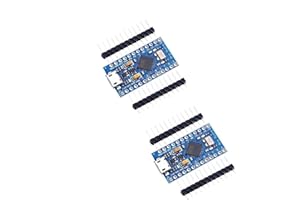 DUBEUYEW SP-Cow 2PCS Pro Micro Atmega32U4 5V 16MHz Bootloadered IDE Micro USB Pro Micro Placa de Desarrollo Microcontrolador Compatible con conexión Pro Micro Serial con Cabezal de Clavija