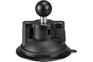 FANAUE Ventouse de Voiture avec Adaptateur de Boule d'un Pouce Compatible avec Les Bras à Double Prise RAM MOUNTS, pour Montage sur Le Pare-Brise de la Voiture.