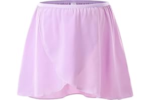 boruizhen Ballet Skirt Pull On Ballet Wrap Skirt Chiffon Dance Skirts with Elastic Waistband for Girls Women