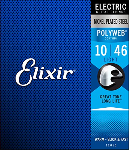 Elixir 12050 Muta Composta da 6 Corde per Chitarra Elettrica, Custom Light, Rivestimento Polyweb