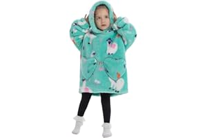 NUANHOM Wearable Blanket Hoodie for Kids Toddlers Super Warm Cozy Oversized Hooded Blanket Sweatshirt with Pocket for Little Girls Boys