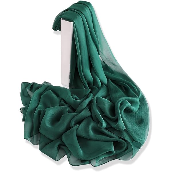 Stola In Chiffon Verde Smeraldo 185x65 Cm - Sciarpa Elegante Per Sposa, Damigella, Cerimonia