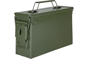 Trucky Auswahl Munitionsbox Ammo Box Metallkiste Metallbox Munitionskiste Aufbewahrungsbox mit Deckel Army Grün Metall, Größe:Größe 1-28 x 10 x 18 cm