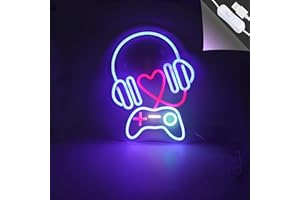ASLANKA Game Console Neon Light Sign Led Neon Art Neon Sign Neon USB Powered Sign for Gaming Room Shop Club Wall Decor Christmas Party Office Party Supplies