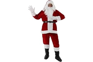9 in 1 Nikolauskostüm - Größe S-XXXXL - Weihnachtsmannkostüm Verkleidung für Weihnachten - Kostüm für Nikolaus - Weihnachtsmann - Santa Claus - Herren/Erwachsene