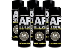 ALEX FLITTNER DESIGNS Lot de 6 bombes de peinture RAL RAL7013 - Couleur : noir satiné
