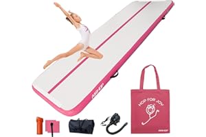 AIRHOP Gymnastics Tumbling Mat 4/8 Inches Thick, 10ft/13ft/16ft/20ft Inflatable Gymnastics Training Mat for Kids Home Use, Gym, Cheerleading with Electric Pump