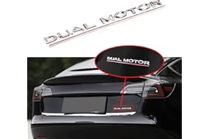 CKPEOR 3D Alloy Dual Motor Badge Sticker Car Emblem Badge Decor Compatible avec Tesla Model 3 Y X S,Argent