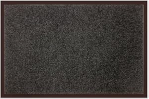 Acomoda Textil – Felpudo Atrapapolvo de Entrada, Alfombra Rectangular de Goma Resistente y Antideslizante. Alfombrilla Acolchada de Fácil Limpieza Ideal para Interior y Exterior. (Gris, 60x80 cm)