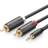 Ugreen 3.5mm AUX RCA Ses Kablosu, 1 Metre, Antrasit