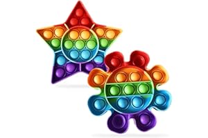 GVEYIQK 2 Packs Popit Fidget Toy, Pop It Bubble Sensory Fidget Toy, Bubble Popet Antistress Spielzeug, Anti Stress Spielzeug für Kinder und Erwachsene Sensorik